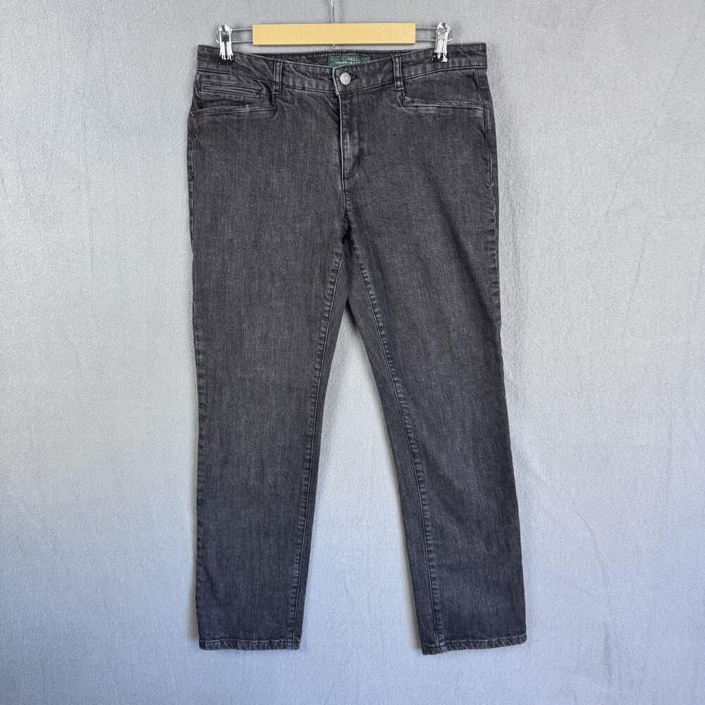 Lauren Jeans Co‎ Ralph Lauren Pants Womens 8 Charcoal Denim Slim Stretch Midrise - Picture 2 of 11